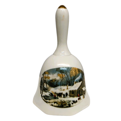 3779 - 5" White Porcelain Xmas Bell - |22-12|