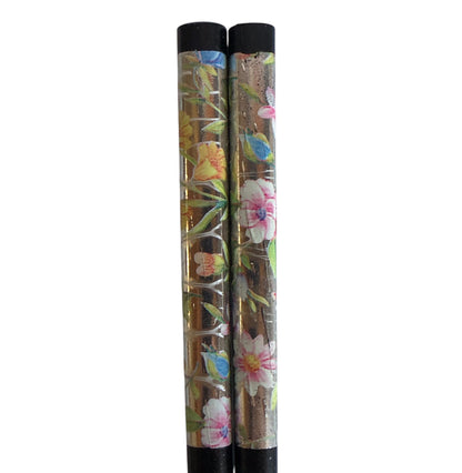 3794 - Black Chopsticks Silver Floral - |17-22| |upstairs by AA and BB-SG|
