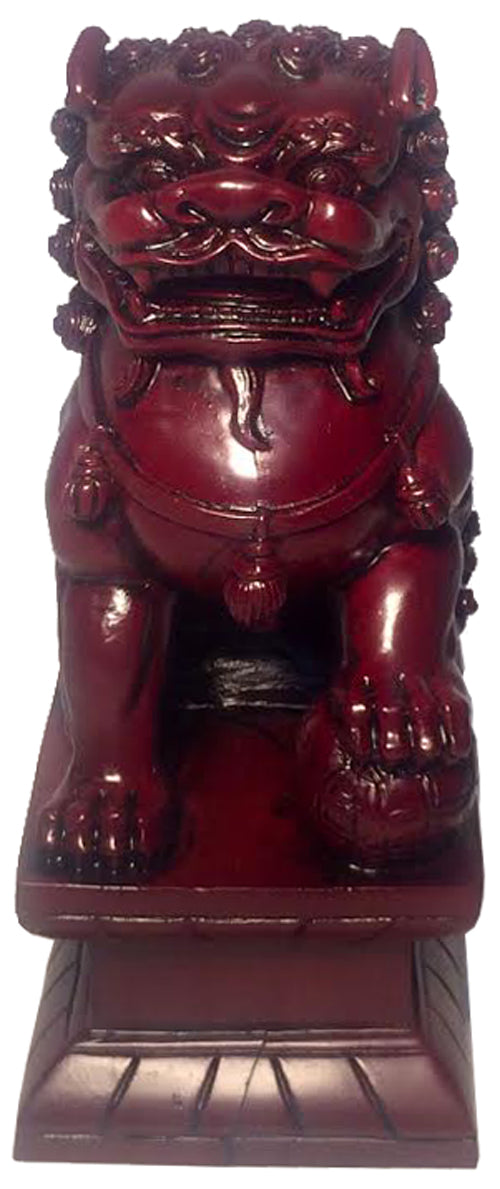 3796 - 6" Red Fu Dog - Left Paw Up - |Z-92|