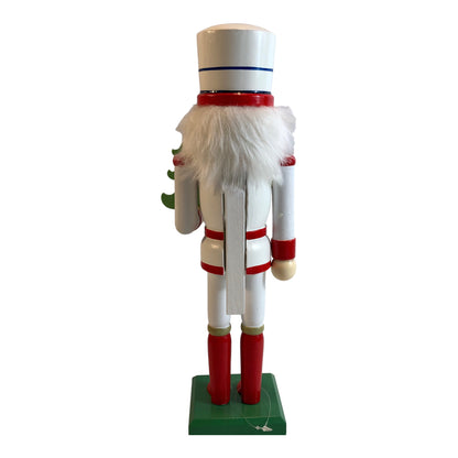 38067 - 12" White Christmas Nutcracker Holiday Figure with Festive Details |Pod 2-1|