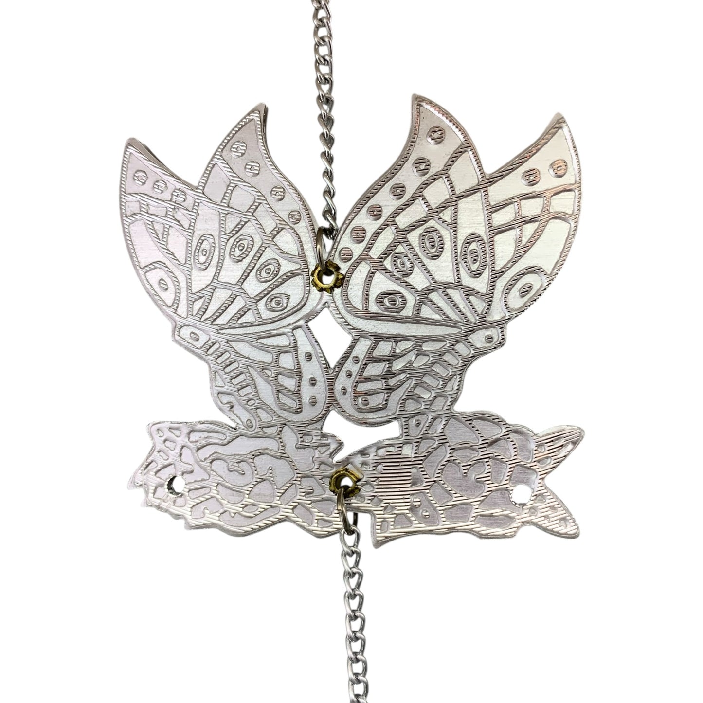 38148 - 18" SILVER BUTTERFLY LASER WINDCHIME |TBD|