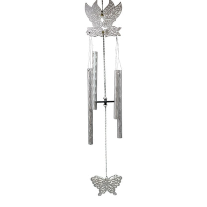 38148 - 18" SILVER BUTTERFLY LASER WINDCHIME |TBD|
