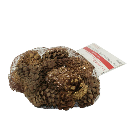 38174 - 1 Quart Cinnamon Mini Pinecones in Gold |2-9|