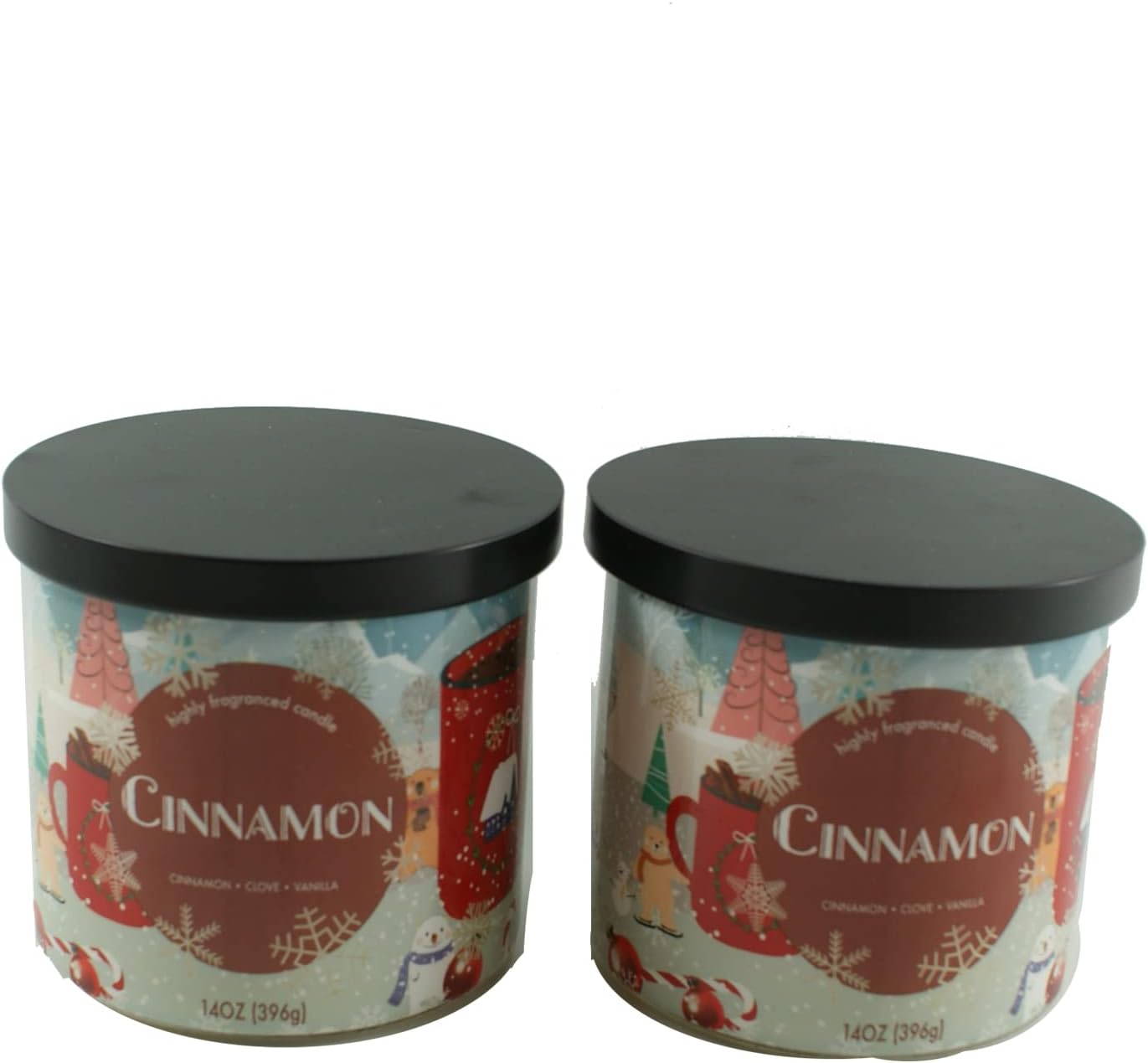 38254 - Deluxe Aromatic Cinnamon Scented Candle, 14 Oz with Black Lid |Scent 18|