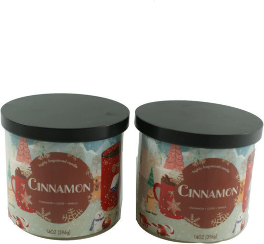 38254 - Deluxe Aromatic Cinnamon Scented Candle, 14 Oz with Black Lid |Scent 18|