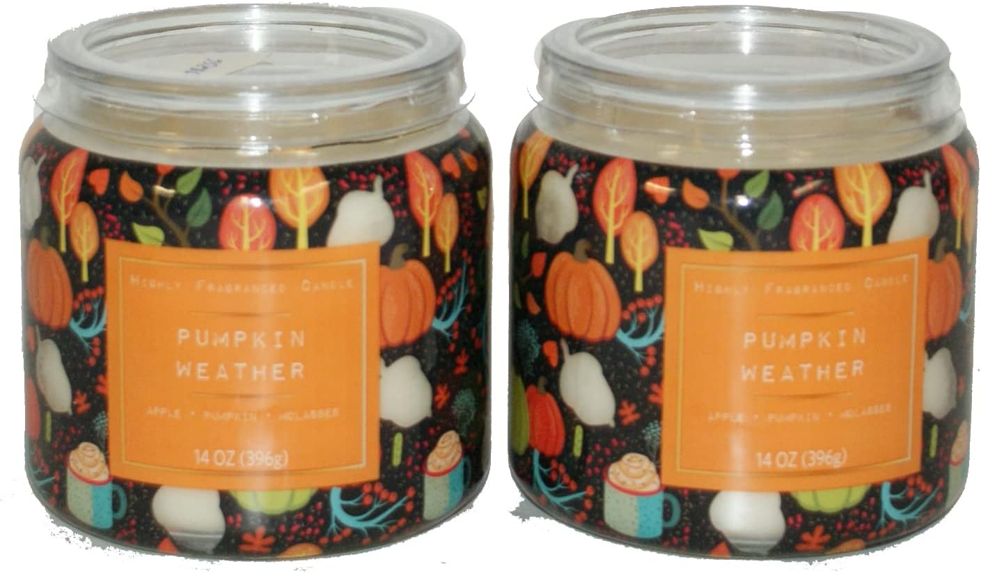 38256 - Pumpkin Weather 14 Oz 2 Pk Scented Candle For Home Fragrance |Scent-16|