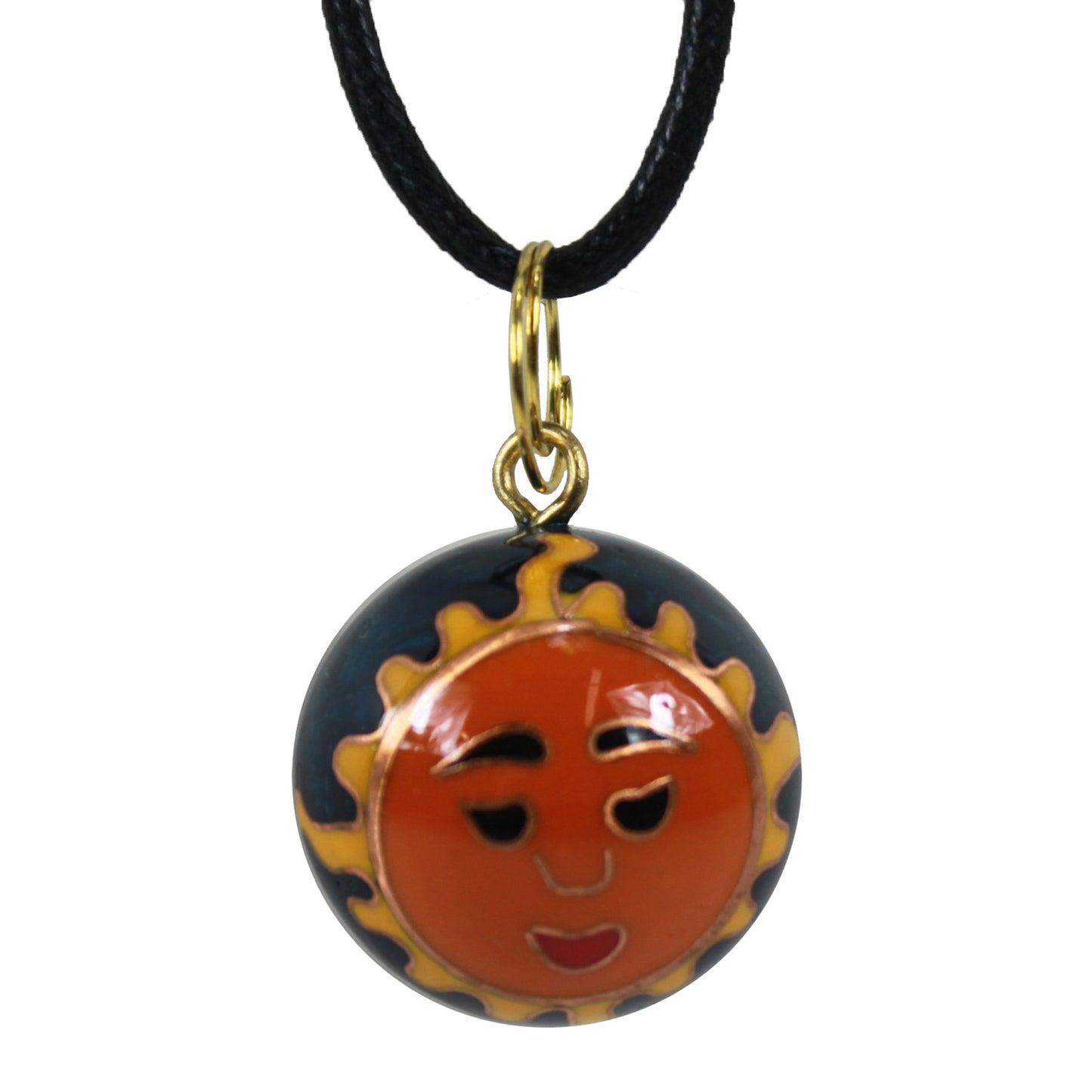 3826 - Cloisonne Sun Necklace - |Clear-12| |Store|