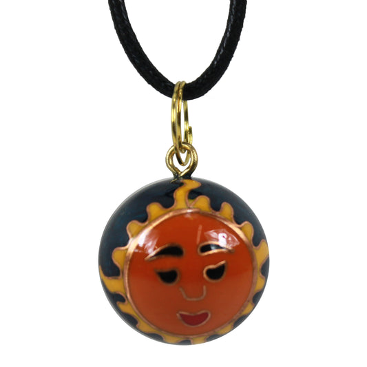3826 - Cloisonne Sun Necklace - |Clear-12| |Store|