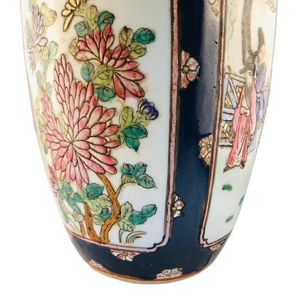 3833 - 12" Vase Flowers and  Birds - |7-9|