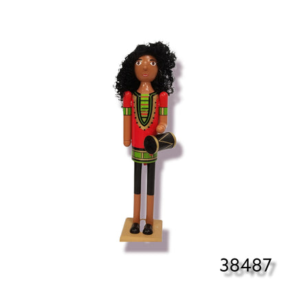 38487 - 16" Peace on Earth African Nutcracker with Festive Holiday Design and Intricate African Artistry |Pod 2-1|