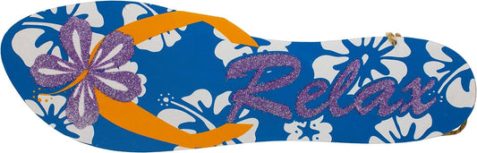 3858 - 15" Blue Relax Flip Flop Sign - [Pod 2-59]
