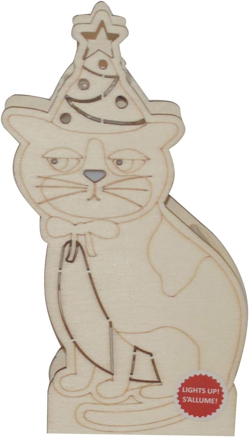 3861 - 7" Wood DIY Party Cat - |Pod 1-63|