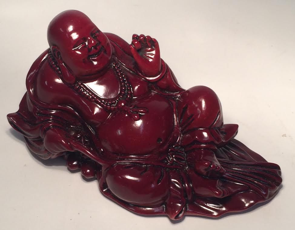3878 - 8" Red Buddha Laying - |X-99|