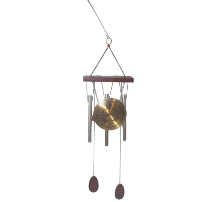 388 - DOUBLE DRAGON Feng Shui Windchime WITH BRASS  Gong 23"  - |G-12 Pod 3-54|