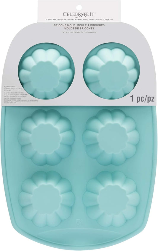 38946 - Flexible, Heat-Resistant Silicone Brioche Baking Mold for 6 Cupcakes |3-23|