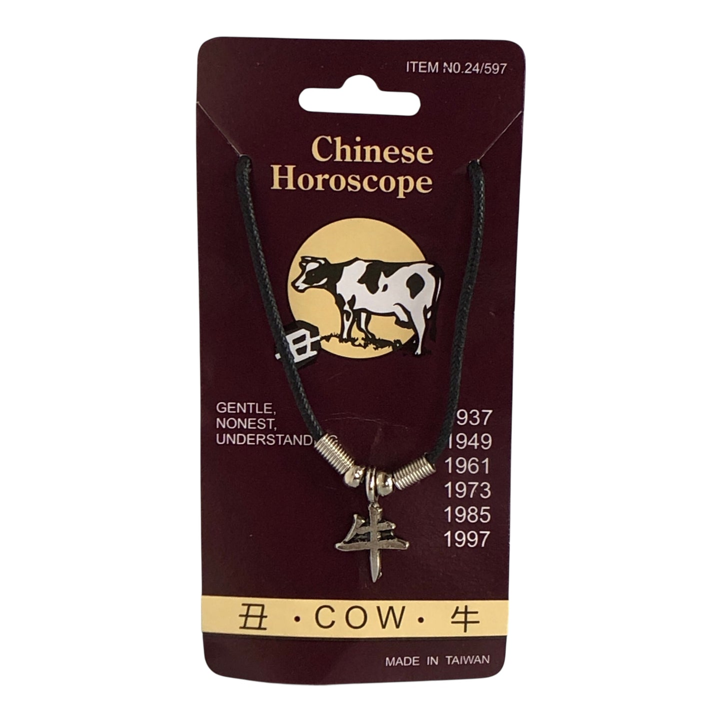 39037 - Chinese Horoscope Cow Necklace-Cool Beans-Clear-150 - CS