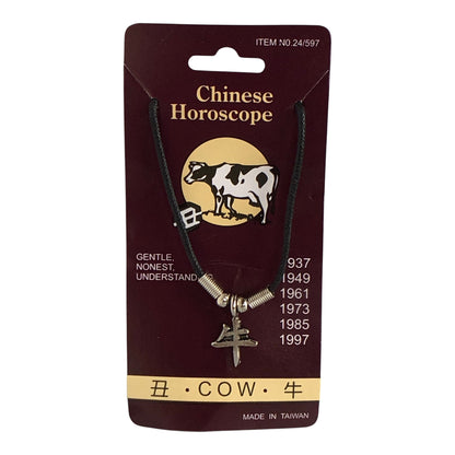 39037 - Chinese Horoscope Cow Necklace-Cool Beans-Clear-150 - CS
