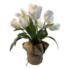39107 - Faux White Potted Tulips - |1-15|