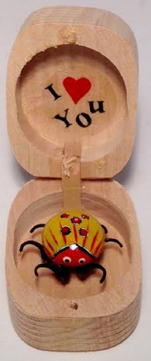 3914 - Yellow Dancing Bug Wood Box - [Z-37]