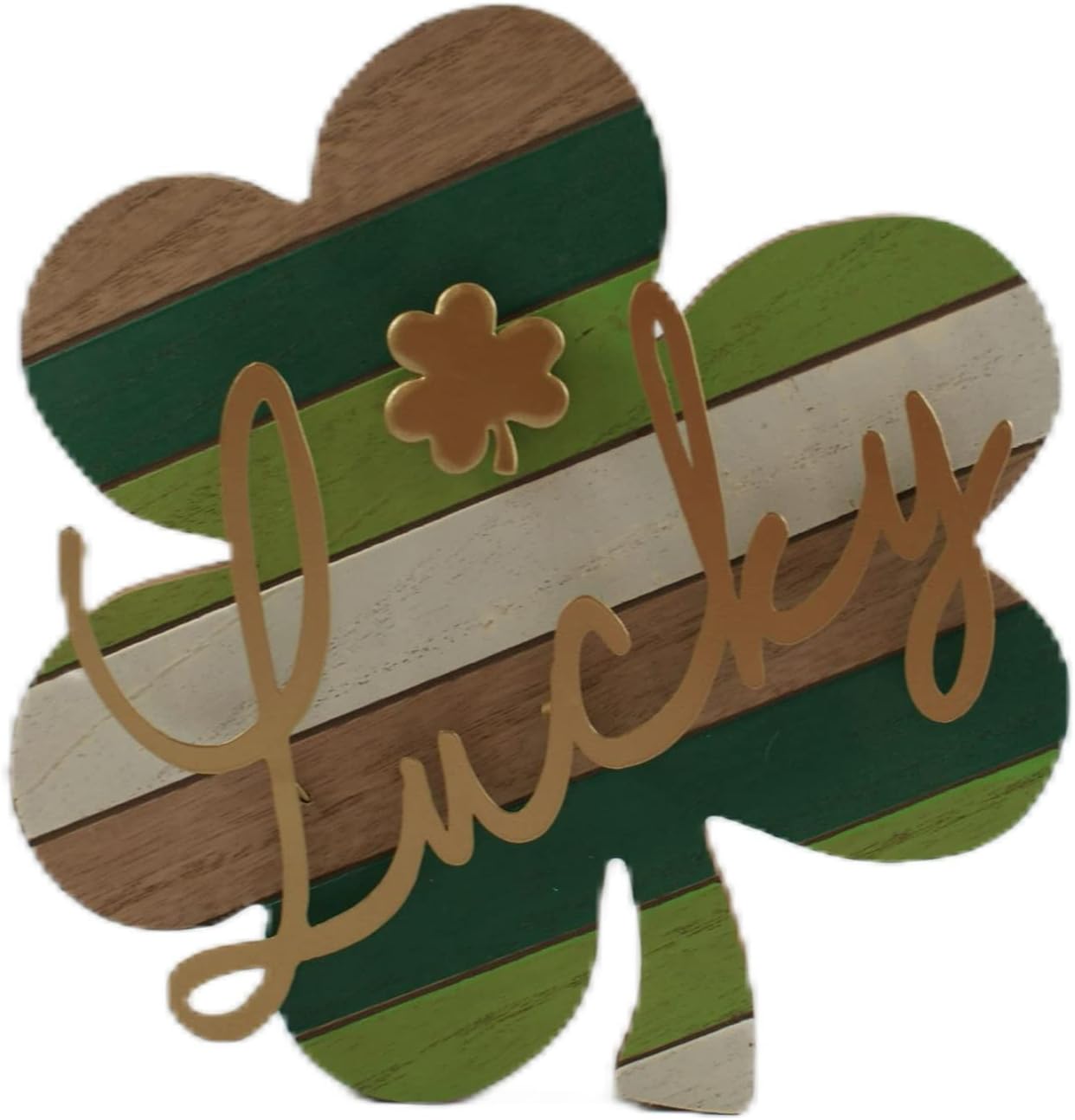 39163 - Lucky Striped Wood Shamrock 9" |TBD|