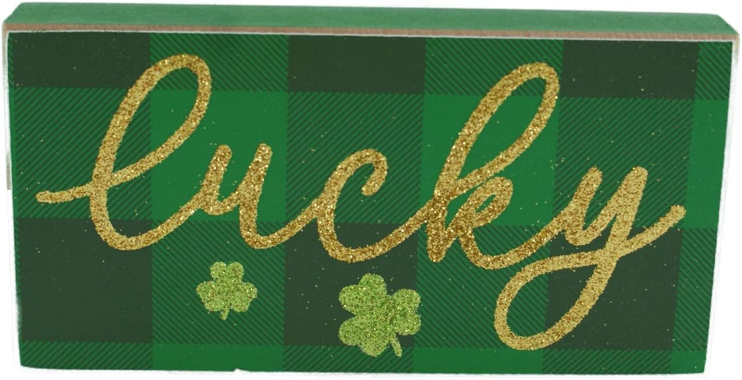 39165 - Lucky Plaid St Patrick Day Sign 6" |TBD|