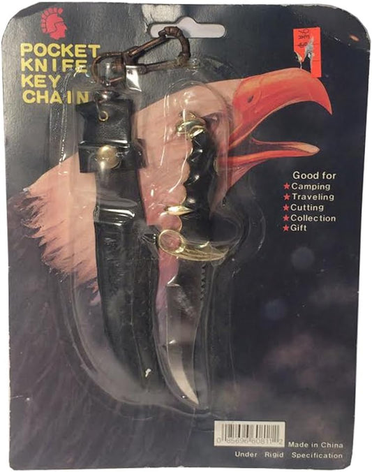 3925 -Set of Three 4.5" Knife Keychain w/Sheath |89|