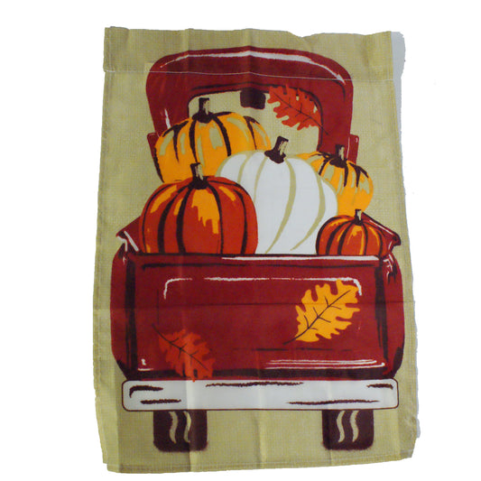 3928 - Fall Harvest Truck Garden Flag - |File-22|