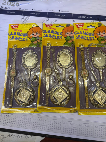 3687 - Set of Three Glamour Jewelry Gold Kids Toy |12-25|