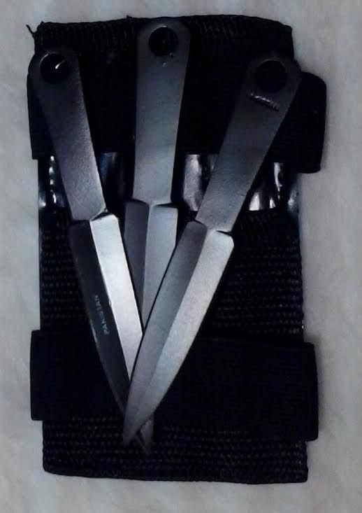 3909 - Set of 3 Black Throwing Knives, 9-Piece Collection |