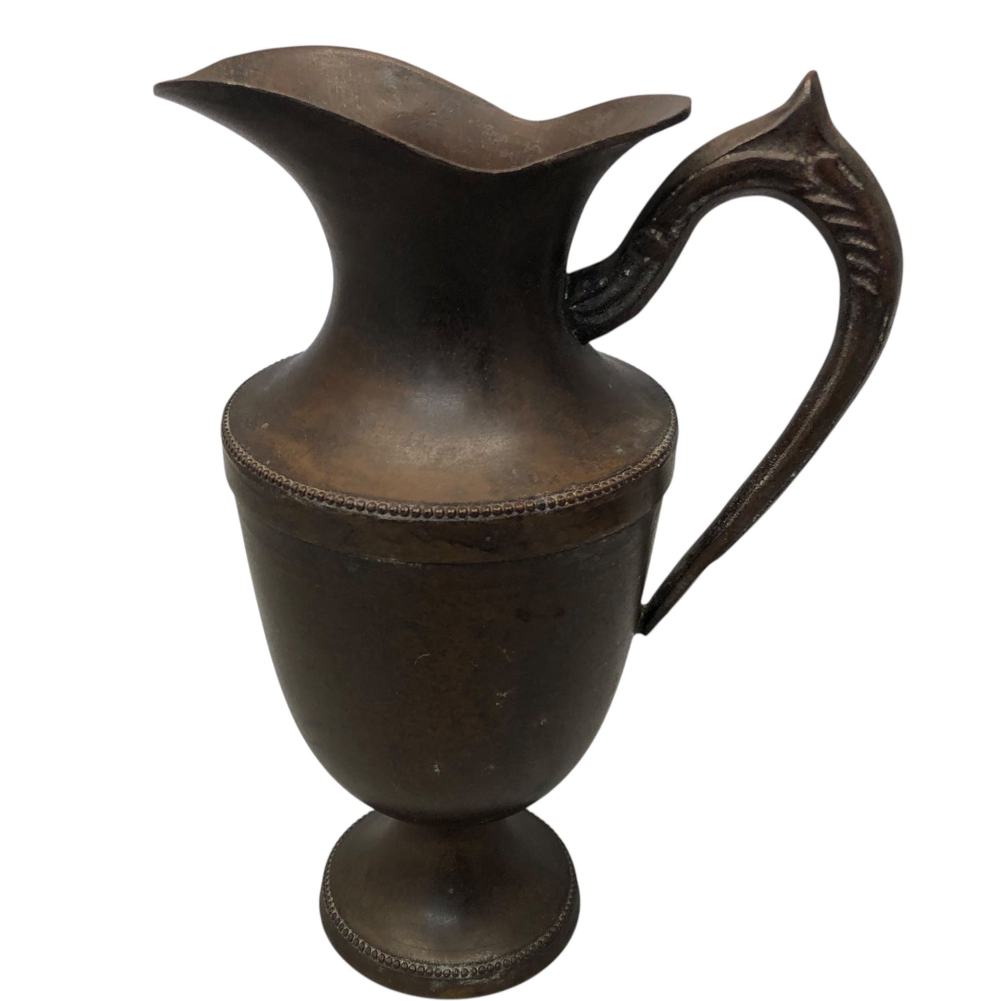 39358 - 8" Vintage Copper Metal Pitcher India - |F-15|