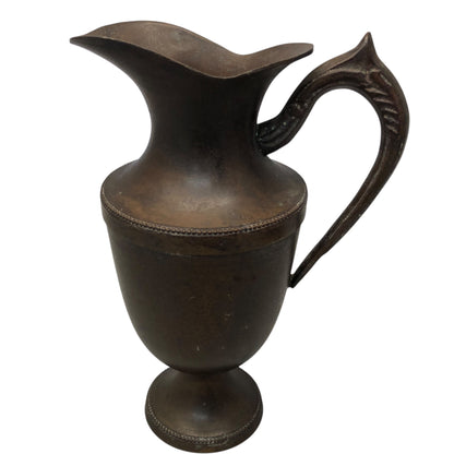 39358 - 8" Vintage Copper Metal Pitcher India - |F-15|