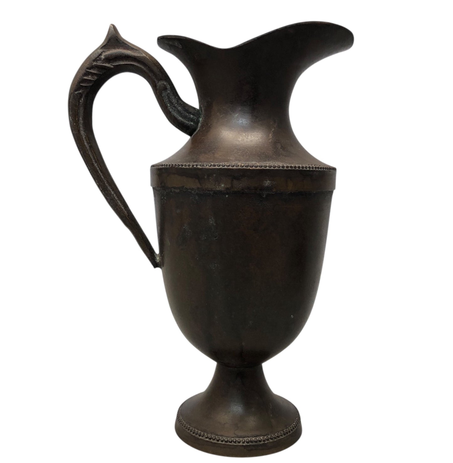 39358 - 8" Vintage Copper Metal Pitcher India - |F-15|