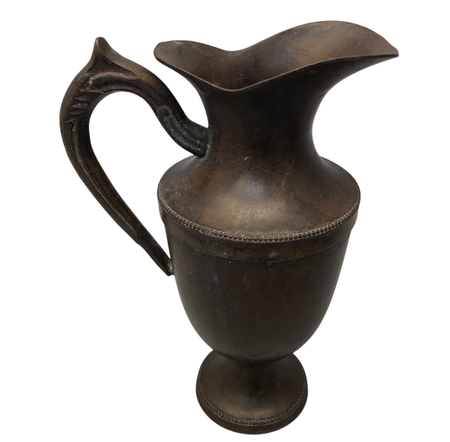 39358 - 8" Vintage Copper Metal Pitcher India - |F-15|