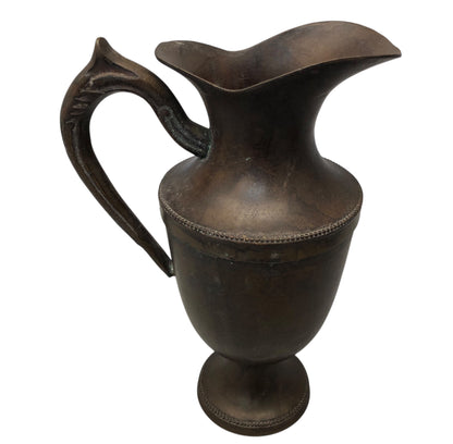39358 - 8" Vintage Copper Metal Pitcher India - |F-15|