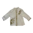 39383 - Drapers & Damons Chic White Shell Jacket with Elegant Gold Accents and Timeless Everyday Style |3-14|