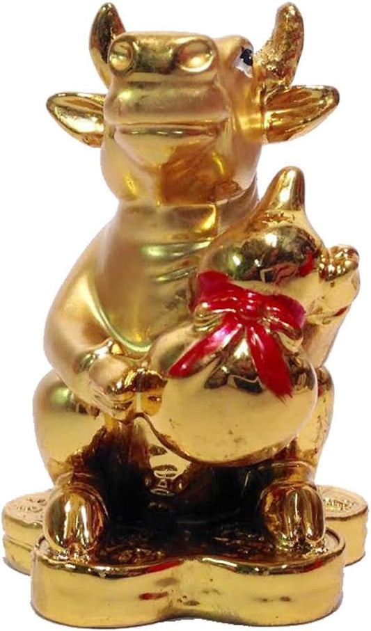 3944 - 3" Gold Zodiac Ox - Gourd - |Z-38|
