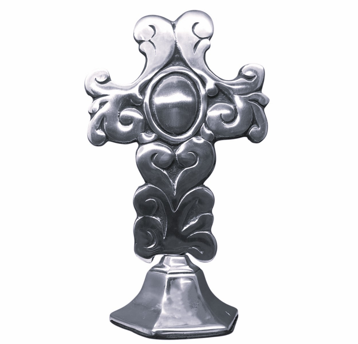3951 - Premium Silver Cross with Decorative Stand |19-32|