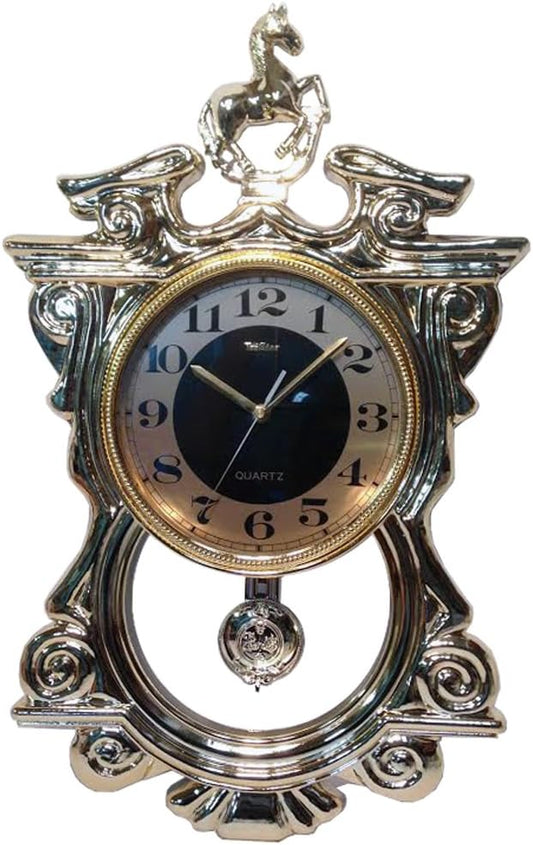 3955 - Gold Quartz Pendulum Clock - [BB-35 Top]