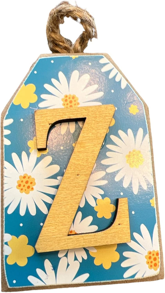 39738 - 4" Letter Z Plaque Blue Floral - [R-53]