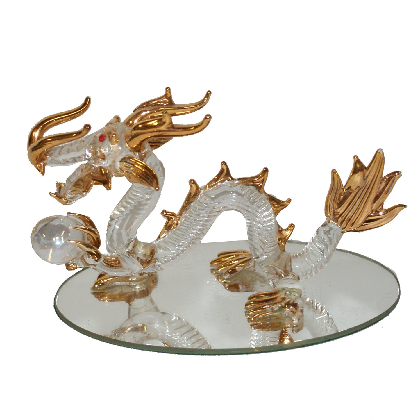 3978 - 5" Gold & Clear Dragon - Orb - |Z-80|