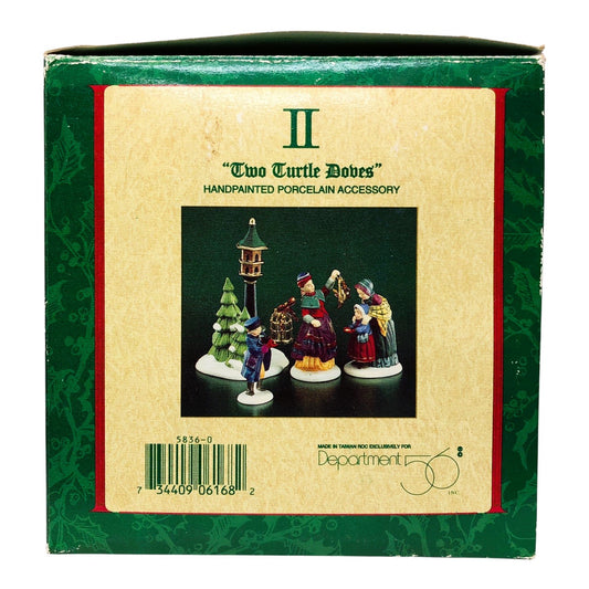 DEPT56 Charming Handpainted Two Turtle Doves Porcelain Holiday Collectible Accessory |CC|