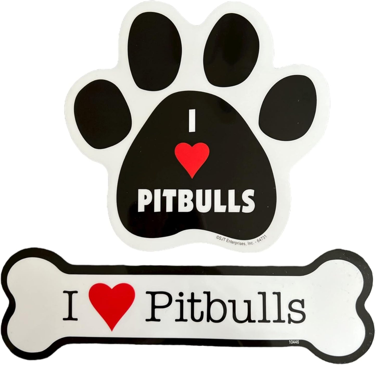 40034 - I Love Pit Bulls Paw Magnet - |File-13|
