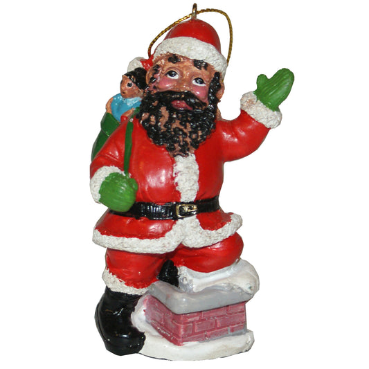 4011 - Set of Five Santa Ornaments on Chimney |Pod 2-61|