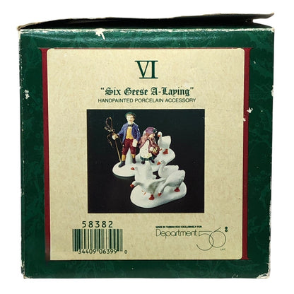 DEPT56 Six Geese A Laying Handpainted Porcelain Christmas Decor Accessory |11/25|