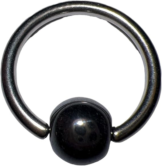 40378 - Pewter Gray Belly Ring - [Clear-227]