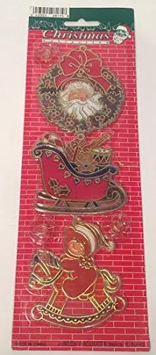 4047 - 3 Christmas Ornaments Santa - [Cub 43 Top]