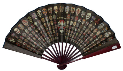 4052 - 13" Silk Black Fan Masks - |W-18 Top|