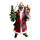 40527 - 4-Inch Black Santa Figure with Cowboy Hat, Christmas Tree and Sack Holiday Decor |H-3|