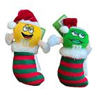 40538 - 2 Pc 7.5" M&M One Green One Yellow Stockings Ornament - |H-54|