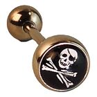 40595 - Skull Crossbones Tongue Bar - |Clear-96|